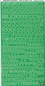 Mini Letter Stickers Calligraphy Green Scrapbooking  