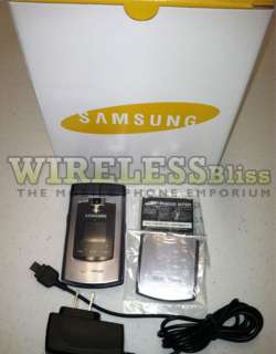 New Verizon Samsung Alias U740 Silver Gray QWERTY Dual Flip No 