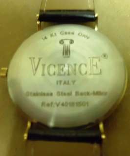 Vicence Mother of Pearl Round Dial Bold Watch 14K Gold case. ITALY 