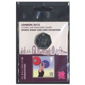  2012 Olympic Weightlifting Stamp and Coin Card From Royal 