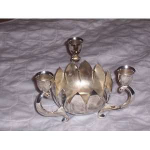Vintage International Silver Company Silver Plated Lotus Flower Candle 