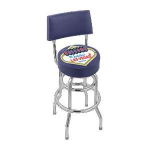  Welcome to Las Vegas Steel Stool with Back, 4 Logo Seat 
