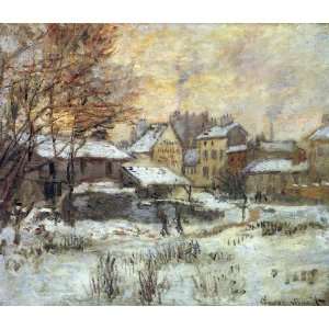  Snow at sunset Argenteuil in the snow by Monet canvas art 