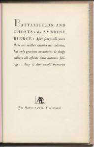 Battlefields & Ghosts   Ambrose Bierce 1931 Ltd Ed  