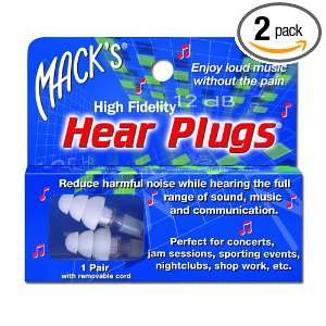  Macks High Fidelity Hear Plugs (Pack of 2) Health 