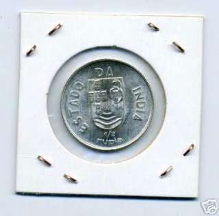 Portuguese India 1936 1/2 Rupee Silver coin   UNC  