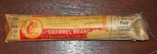 VERY RARE Early SQUIRREL BRAND MAILING POUCH ESTATE FIND.