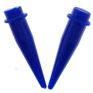 Blue Flexible Silicone UV Tapers   2G   Sold as a Pair 