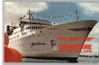 Postcard MS Boheme Happy Ship Commodore Cruise Line  