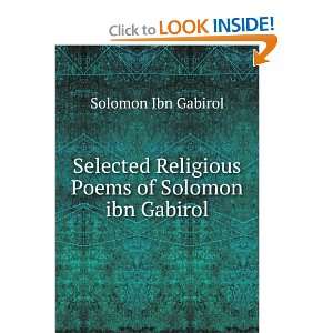  Selected Religious Poems of Solomon ibn Gabirol Solomon 