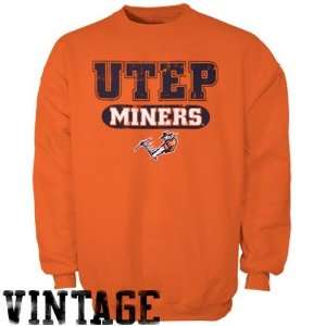    UTEP Miners Youth Orange Vintage Crew Sweatshirt