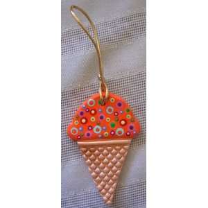   Ice Cream Cone Paper Clay Ornament by Hallie Engel