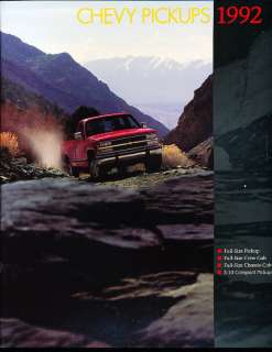 1992 Chevrolet Truck Sales Brochure Book Silverado S 10  