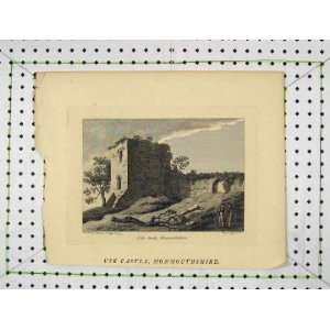  1786 Antique Print View Uske Castle Monmouthshire