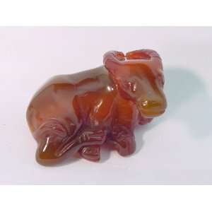   Agate Cow, Bull, Bovine Lapidary Carving Statue 