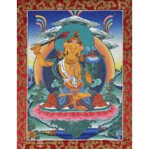  Manjushri Tibetan Buddhist Thangka   Fine Quality 