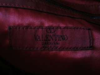 AUTHENTIC VALENTINO RED LEATHER ROSETTE BAG PURSE NEW  