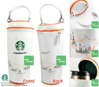   starbucks logo tumbler mug white orange japan ANA airline cup Bag NEW