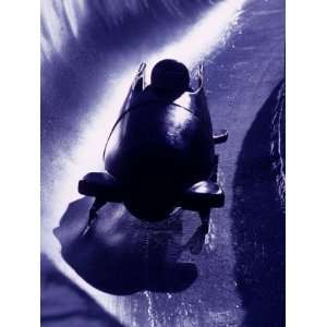  Silhouette of Bobsled in Action, Park City, Utah, USA 