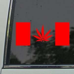 com Canada Flag Pot Leaf Marijuana Red Decal Window Red Sticker Arts 