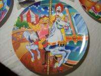 Lot of 5 McDonald Collection 9.5 Series Plates 1993 & Happy Meal toys 