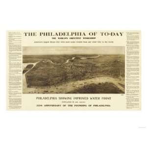  Philadelphia, Pennsylvania   Panoramic Map Premium Poster 