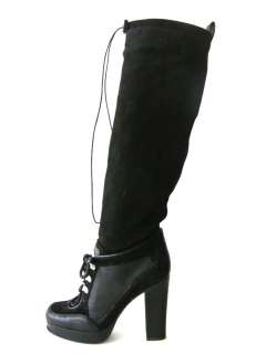 NEW $1995 DSQUARED2 PLATFORM BOOTS ITALY 37   7 BLACK  