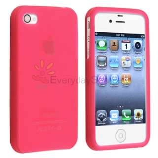 Silicone Case+3 TPU Rubber Soft Cover For iPhone 4 G 4S Verizon AT&T 