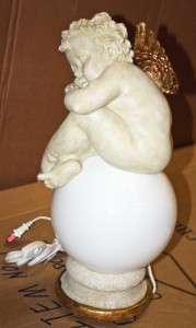 Sleeping Cherub Globe Lamp Light Fixture Figurine NIB  