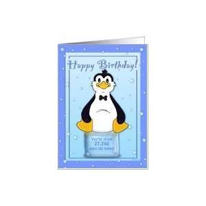   76th Birthday   Penguin on Ice Cool Birthday Facts Card Toys & Games