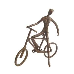  Art Deco MAN on Bike Statue Bronze Sculpture