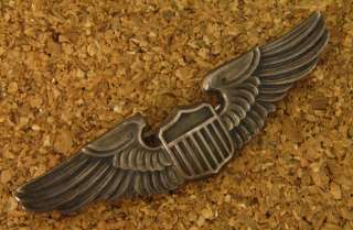 US Army Air Corps WWII Era Sterling Pilot Wings  