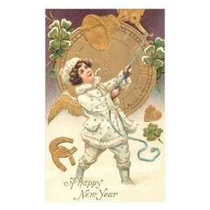   Year, Victorian Child Ringing Bell Giclee Poster Print