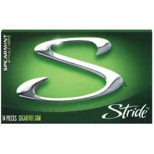 Stride Spearmint Gum, 14 Piece Packages (Pack of 24)  