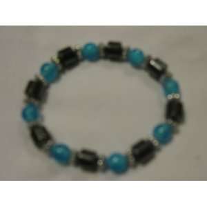  Magnetic Bracelet w/ Light Blue Beads