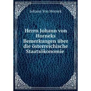   StaatsÃ¶konomie . Johann Von Hornek  Books