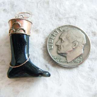 Vintage GOOD LUCK FIGA FOOT WITH ANKLE BRACELET ~ 10k 14k gold amulet 