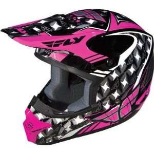 Fly Racing Kinetic Helmet, Pink/Gray/White Flash, Size Segment Youth 