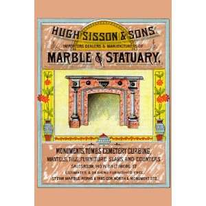  Hugh Sisson & Sons Marble & Statuary 12x18 Giclee on 