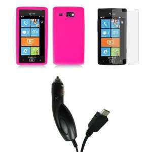 Samsung Focus Flash (AT&T) Premium Combo Pack   Hot Pink Silicone Soft 