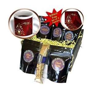   Merry Christmas in gold.   Coffee Gift Baskets   Coffee Gift Basket