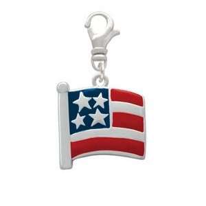  Large USA Patriotic Flag Clip On Charm Arts, Crafts 