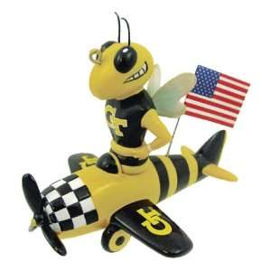   Yellow Jackets NCAA Mascot Airplane Resin Ornament
