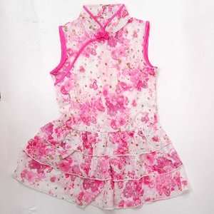  Chinese Kids Elegent Cheongsam Mini Dress Pink Available 