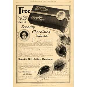  1909 Ad Sorority Girl Chocolates Taylor Made Brothers 