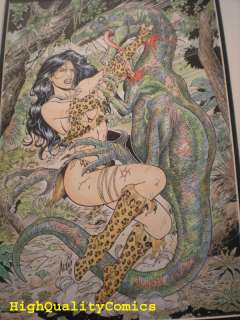 Unnamed piece featuring one of the JUNGLE GIRLS (Fauna?) fighting a 