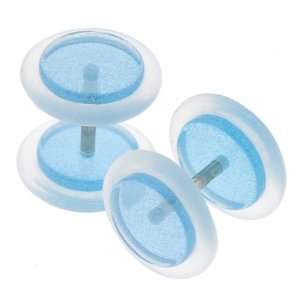 Blue Glow in the Dark Acrylic Fake Plugs with clear O ring   16G 