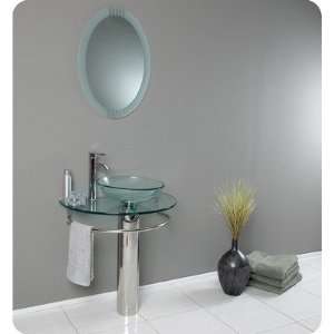  Attrazione Modern Glass Bathroom Vanity with Frosted Edge 