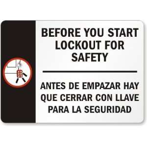 Before You Start Lockout For Safety (with graphic) (Bilingual 