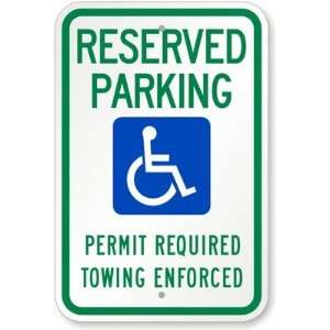   Required Towing Enforced (with Graphic) Engineer Grade Sign, 18 x 12